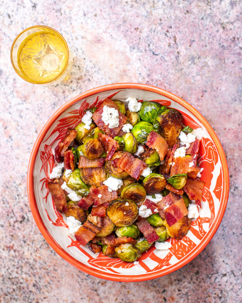 Brussels Sprouts with Goat Cheese and Candied Bacon – Primal Wellness