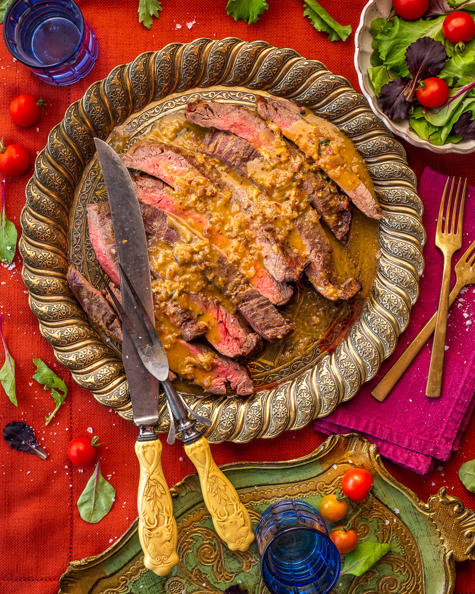 Bavette Steak with a Shallot Pan Sauce Recipe