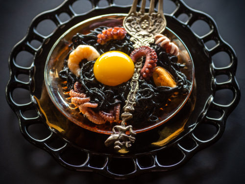 Squid Ink Pasta with Seafood (for Halloween) – Primal Wellness