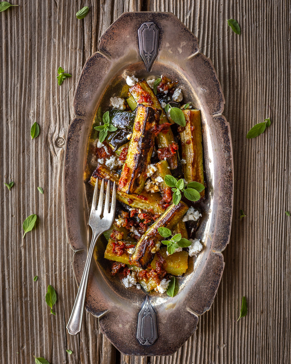 Roasted Zucchini Salad with Feta and SunDried Tomatoes Primal Wellness