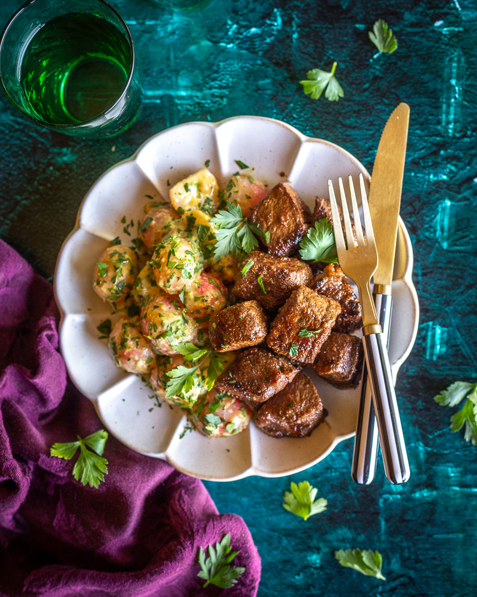 Sirloin Steak Tips with Horseradish Braised Radishes Primal Wellness