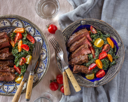 Shawarma Spiced Hanger Steak With Tahini Kale Salad – Primal Wellness