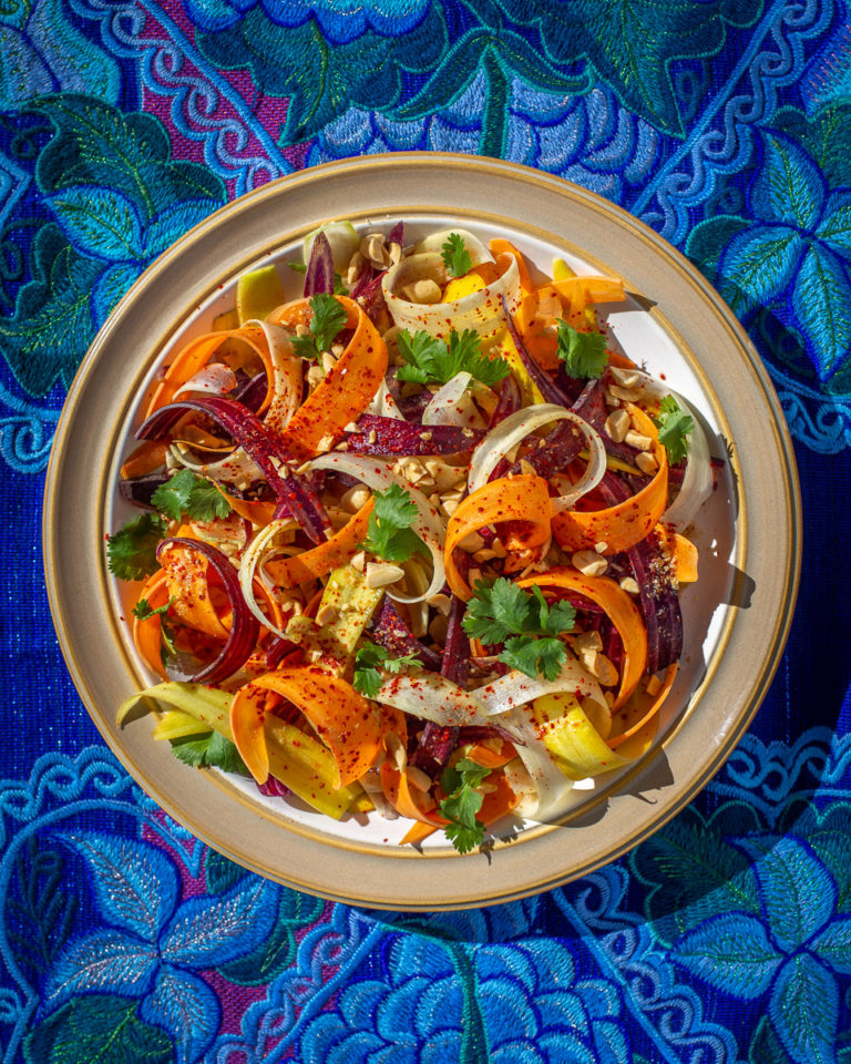 Shaved Carrot Salad With Parsley Cilantro Lime And Peanuts Primal