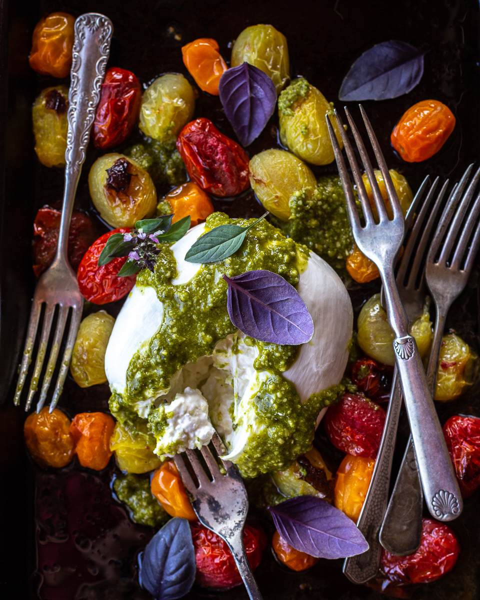 Burrata with Tomatoes and Pesto - Vanilla Bean Cuisine